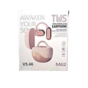 TWS Bluetooth Wireless Earphones, M62 V5.46, open box NWT